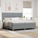vidaXL Boxrugós ágy fejtámlával Világosszürke 200 x 200 cm szövet