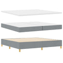 vidaXL Boxrugós ágy fejtámlával Világosszürke 200 x 200 cm szövet