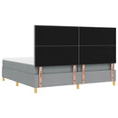 vidaXL Boxrugós ágy fejtámlával Világosszürke 200 x 200 cm szövet