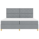 vidaXL Boxrugós ágy fejtámlával Világosszürke 200 x 200 cm szövet