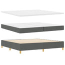 vidaXL Boxrugós ágy matracmal Sötétszürke 200 x 200 cm szövet