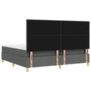vidaXL Boxrugós ágy matracmal Sötétszürke 200 x 200 cm szövet