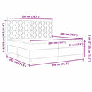 vidaXL Boxrugós ágy matracmal Sötétszürke 200 x 200 cm szövet