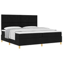 vidaXL Boxrugós ágy matracmal fejtámlával Fekete 200 x 200 cm szövet