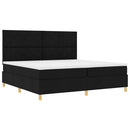 vidaXL Boxrugós ágy matracmal fejtámlával Fekete 200 x 200 cm szövet