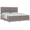 vidaXL Boxrugós ágy fejtámlával Tópszínű 200 x 200 cm szövet