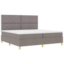 vidaXL Boxrugós ágy fejtámlával Tópszínű 200 x 200 cm szövet