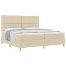 vidaXL Boxrugós ágy fejtámlával Krém 200 x 200 cm szövet