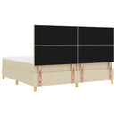 vidaXL Boxrugós ágy fejtámlával Krém 200 x 200 cm szövet