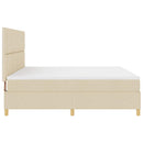 vidaXL Boxrugós ágy fejtámlával Krém 200 x 200 cm szövet
