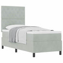 vidaXL Boxrugós ágy matracmal Világosszürke 80 x 200 cm Bársony