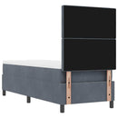 vidaXL Boxrugós ágy matracmal Sötétszürke 80 x 200 cm Bársony