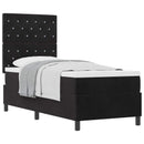 vidaXL Boxrugós ágy matracmal fejtámlával Fekete 80 x 200 cm Bársony