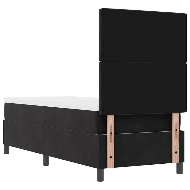 vidaXL Boxrugós ágy matracmal fejtámlával Fekete 80 x 200 cm Bársony
