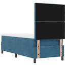 vidaXL Boxrugós ágy matracmal Sötét kék 80 x 200 cm Bársony