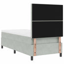 vidaXL Boxrugós ágy matracmal Világosszürke 90 x 200 cm Bársony