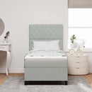 vidaXL Boxrugós ágy matracmal Világosszürke 100 x 200 cm szövet