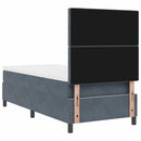 vidaXL Boxrugós ágy matracmal Sötétszürke 100 x 200 cm Bársony