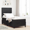 vidaXL Boxrugós ágy matracmal fejtámlával Fekete 100 x 200 cm Bársony