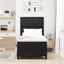vidaXL Boxrugós ágy matracmal fejtámlával Fekete 100 x 200 cm Bársony