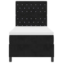 vidaXL Boxrugós ágy matracmal fejtámlával Fekete 100 x 200 cm Bársony