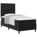 vidaXL Boxrugós ágy matracmal fejtámlával Fekete 100 x 200 cm Bársony
