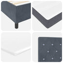 vidaXL Boxrugós ágy matracmal Sötétszürke 120 x 190 cm Bársony