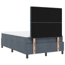 vidaXL Boxrugós ágy matracmal Sötétszürke 120 x 190 cm Bársony