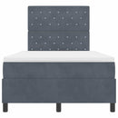 vidaXL Boxrugós ágy matracmal Sötétszürke 120 x 190 cm Bársony