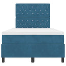 vidaXL Boxrugós ágy matracmal Sötétkék 120 x 190 cm Bársony