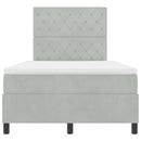 vidaXL Boxrugós ágy matracmal Világosszürke 120 x 200 cm Bársony