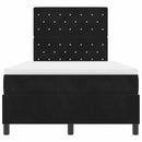 vidaXL Boxrugós ágy matracmal fejtámlával Fekete 120 x 200 cm Bársony