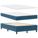 vidaXL Boxrugós ágy matracmal Sötét kék 120 x 200 cm Bársony
