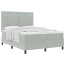 vidaXL Boxrugós ágy matracmal Világosszürke 140 x 190 cm Bársony