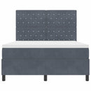 vidaXL Boxrugós ágy matracmal Sötétszürke 140 x 200 cm Bársony