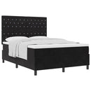 vidaXL Boxrugós ágy matracmal fejtámlával Fekete 140 x 200 cm Bársony