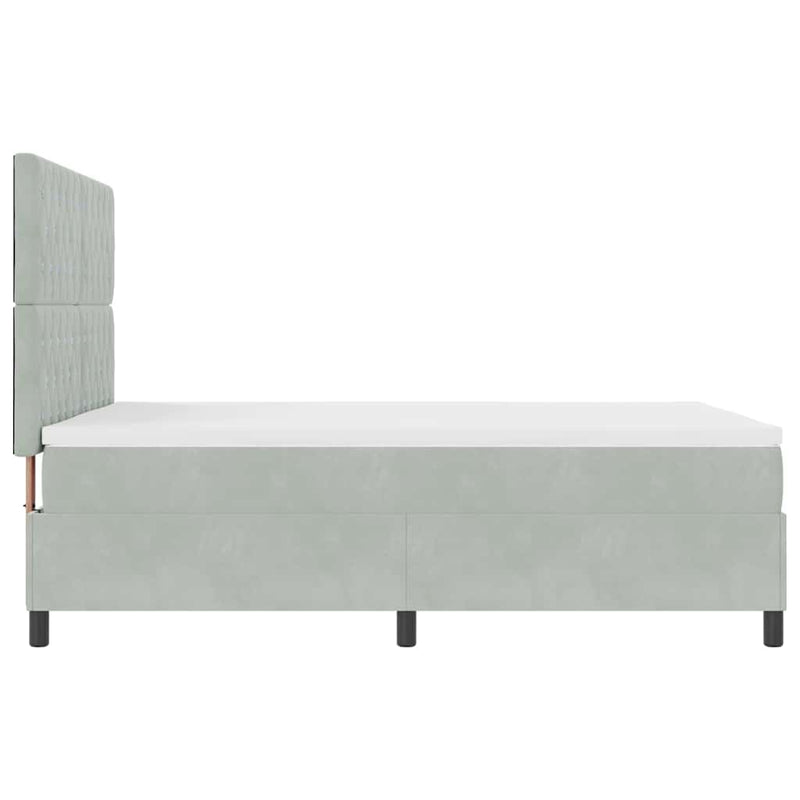 vidaXL Boxrugós ágy matracmal Világosszürke 160 x 200 cm Bársony