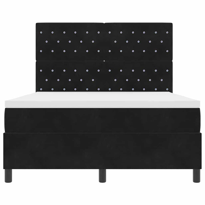 vidaXL Boxrugós ágy matracmal fejtámlával Fekete 160 x 200 cm Bársony