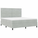 vidaXL Boxrugós ágy matracmal Világosszürke 180 x 200 cm Bársony