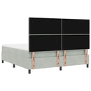vidaXL Boxrugós ágy matracmal Világosszürke 180 x 200 cm Bársony