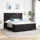 vidaXL Boxrugós ágy matracmal fejtámlával Fekete 180 x 200 cm Bársony