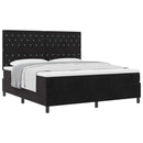 vidaXL Boxrugós ágy matracmal fejtámlával Fekete 180 x 200 cm Bársony