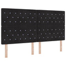 vidaXL Boxrugós ágy matracmal fejtámlával Fekete 180 x 200 cm Bársony