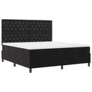vidaXL Boxrugós ágy matracmal fejtámlával Fekete 180 x 200 cm Bársony