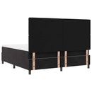 vidaXL Boxrugós ágy matracmal fejtámlával Fekete 180 x 200 cm Bársony