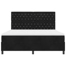 vidaXL Boxrugós ágy matracmal fejtámlával Fekete 180 x 200 cm Bársony