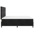 vidaXL Boxrugós ágy matracmal fejtámlával Fekete 180 x 200 cm Bársony