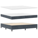 vidaXL Boxrugós ágy matracmal Sötétszürke 200 x 200 cm Bársony