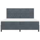 vidaXL Boxrugós ágy matracmal Sötétszürke 200 x 200 cm Bársony
