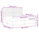 vidaXL Boxrugós ágy matracmal Sötétszürke 200 x 200 cm Bársony
